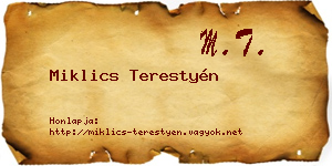 Miklics Terestyén névjegykártya